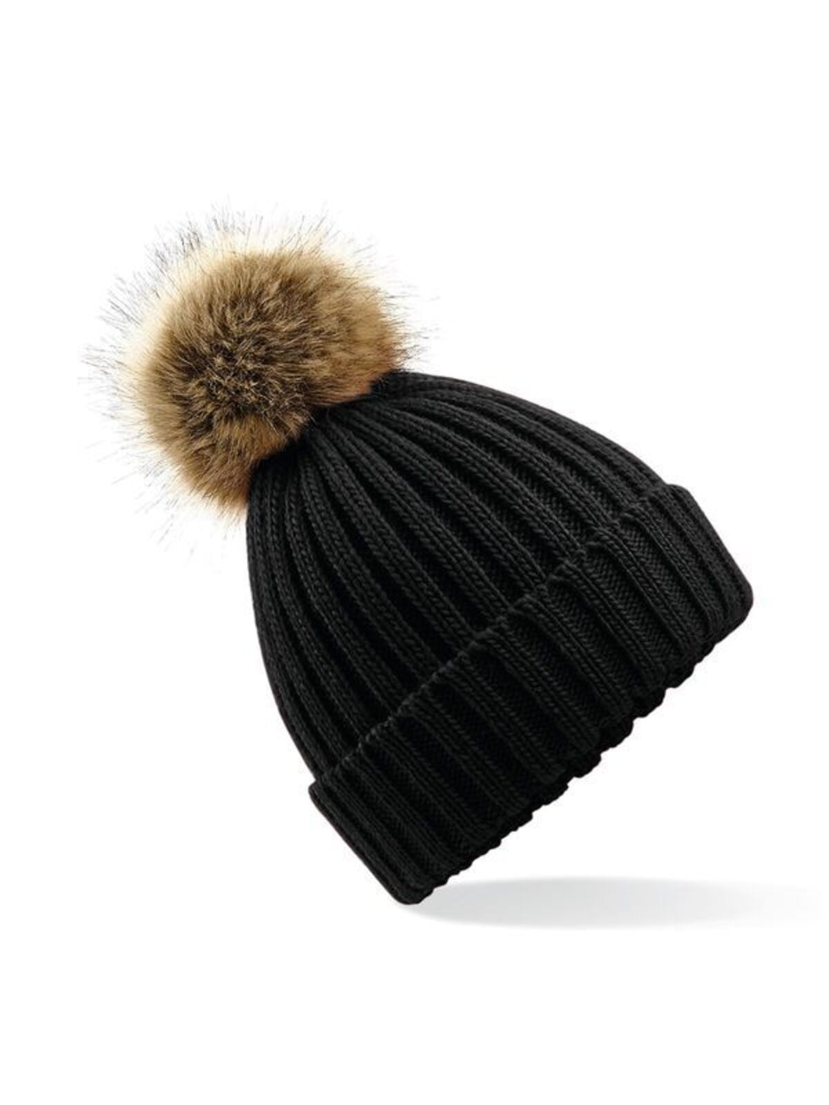 Fur Pom Pom Chunky Beanie