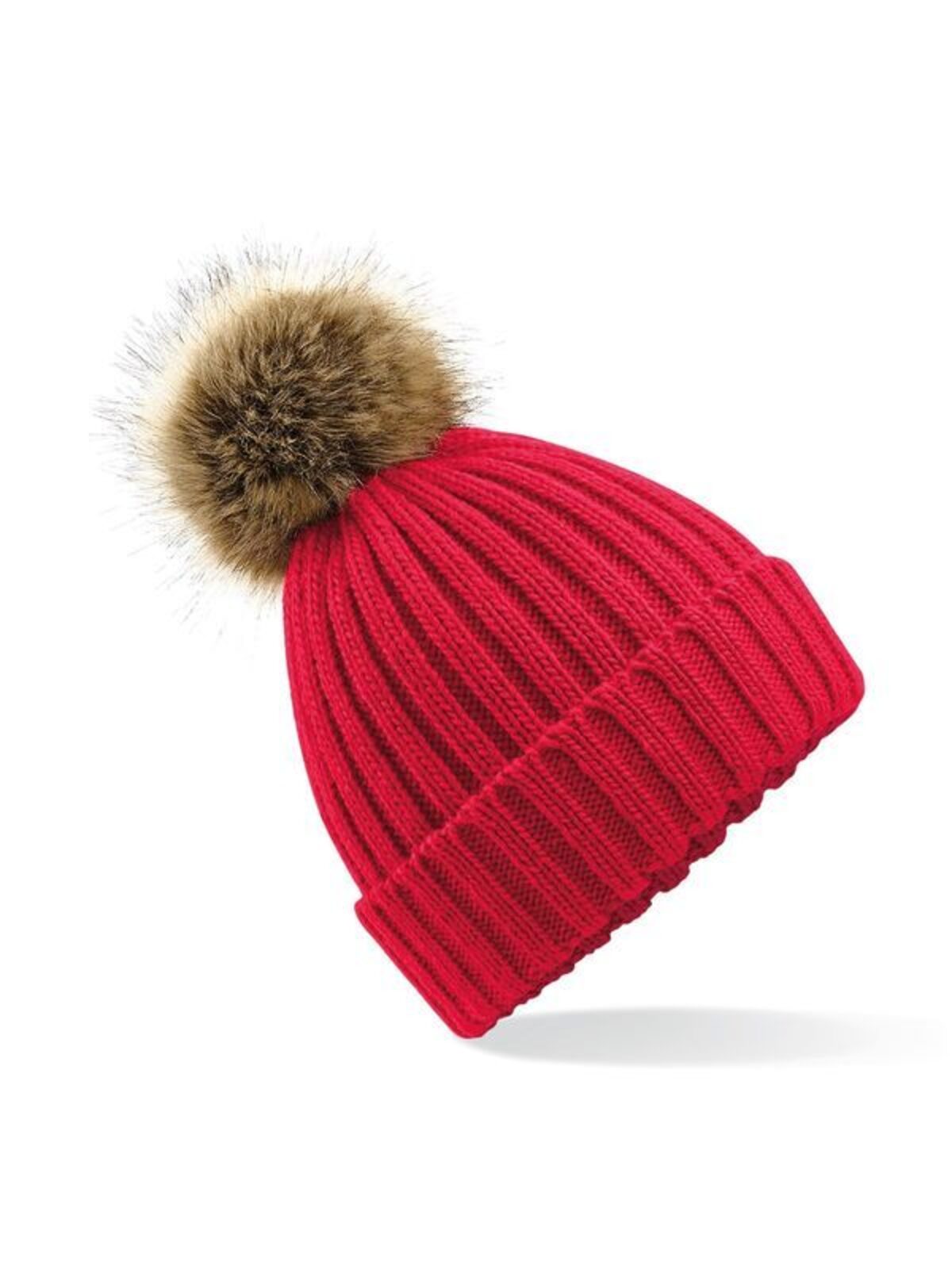 Fur Pom Pom Chunky Beanie