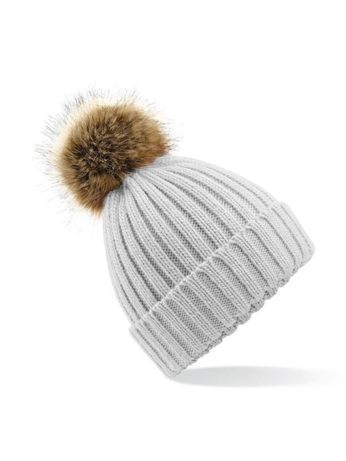 Fur Pom Pom Chunky Beanie