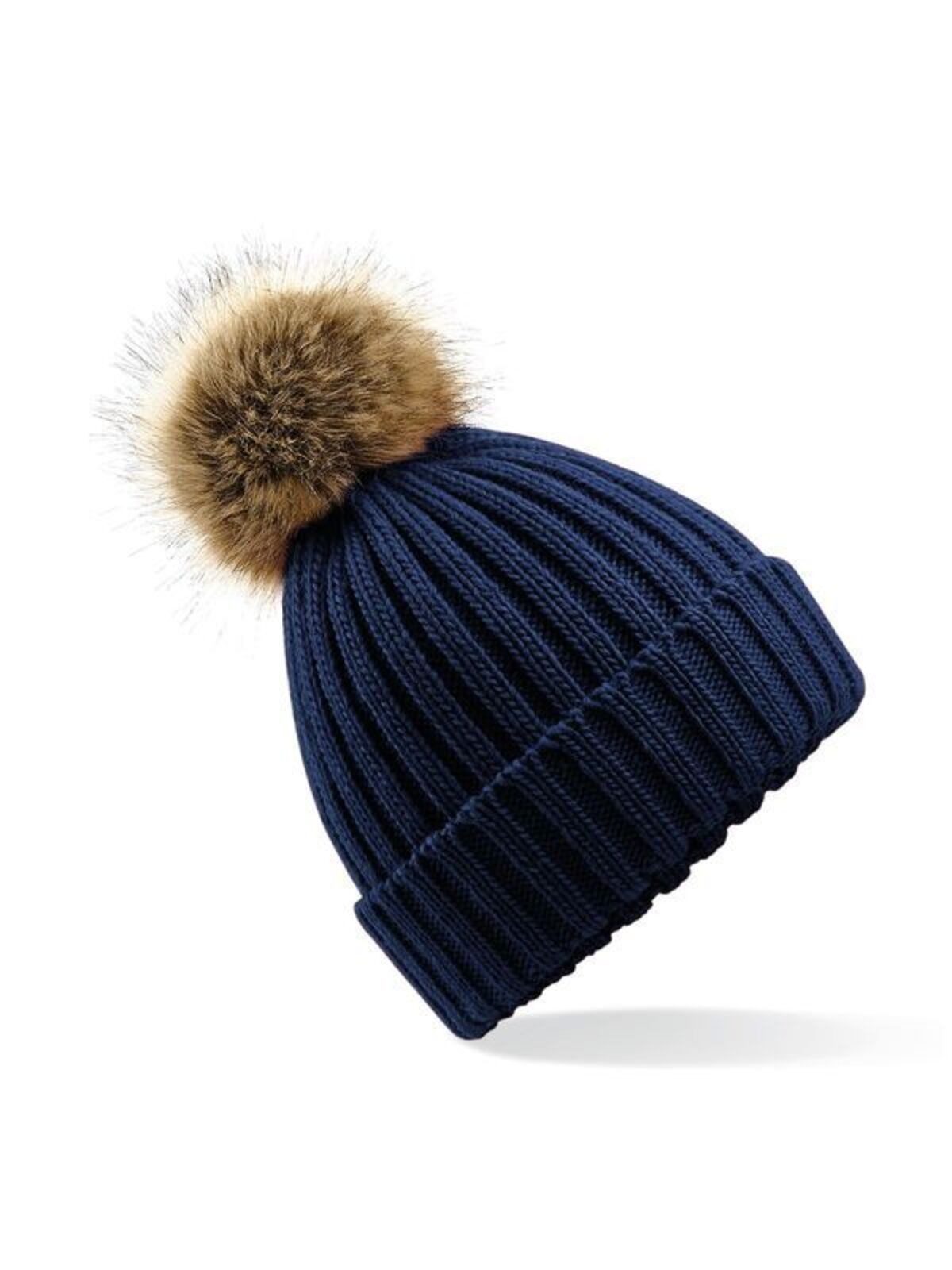 Fur Pom Pom Chunky Beanie