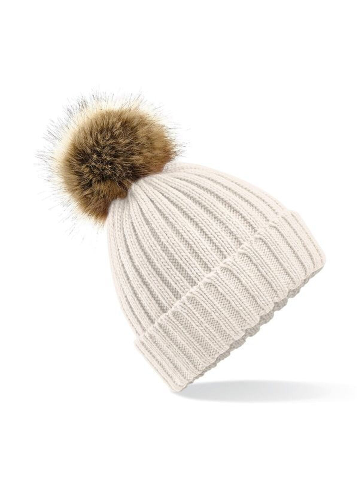 Fur Pom Pom Chunky Beanie