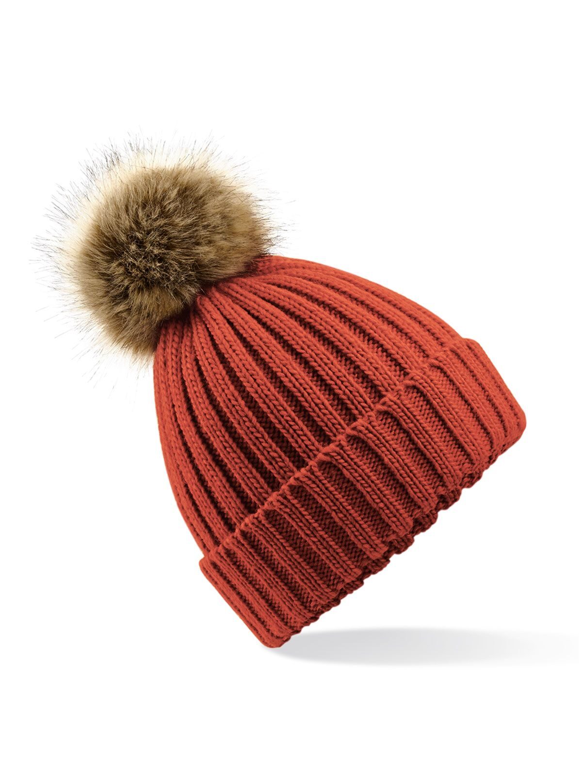 Fur Pom Pom Chunky Beanie