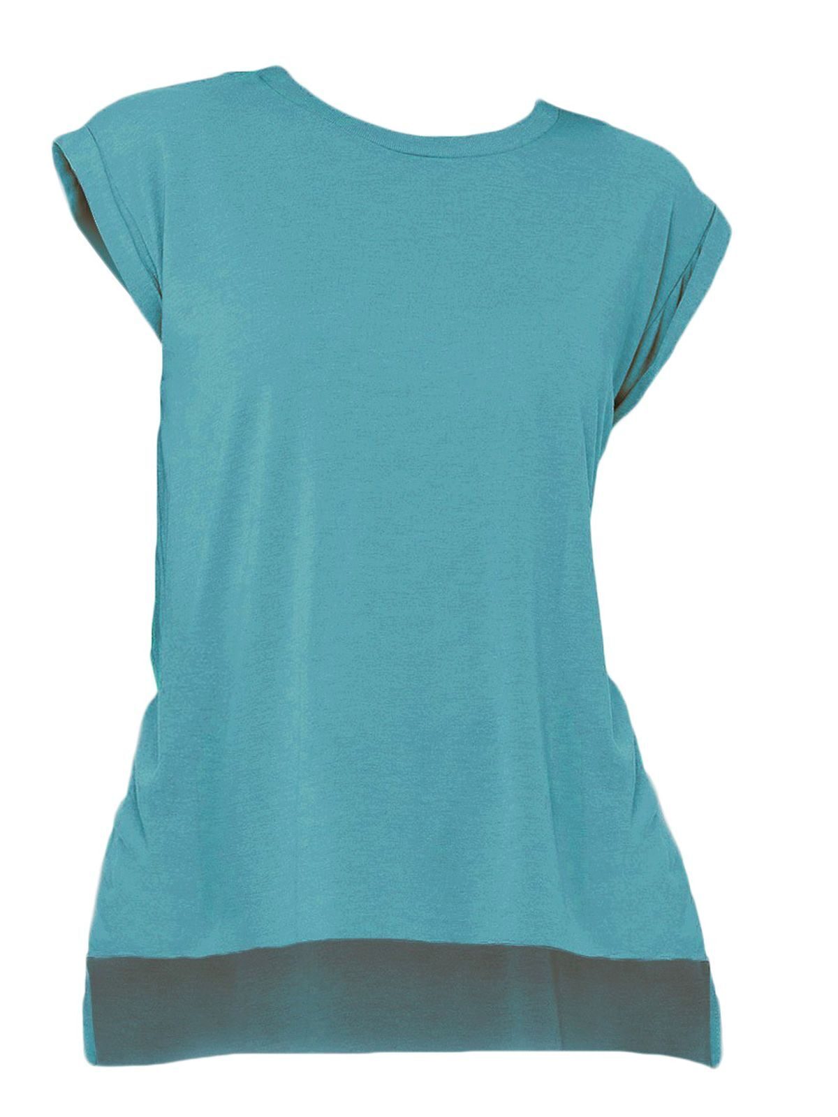Women's Flowy Muscle Tee with Rolled Cuff