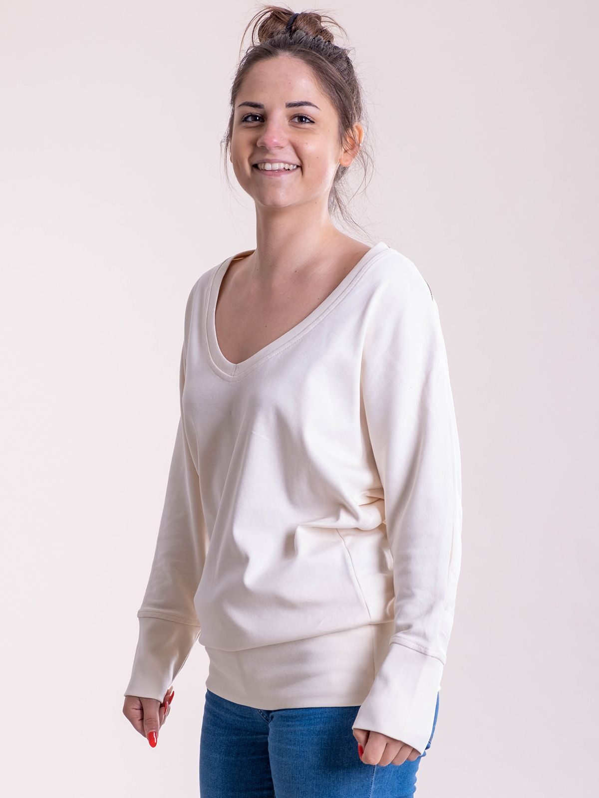 Maxi felpa donna a V