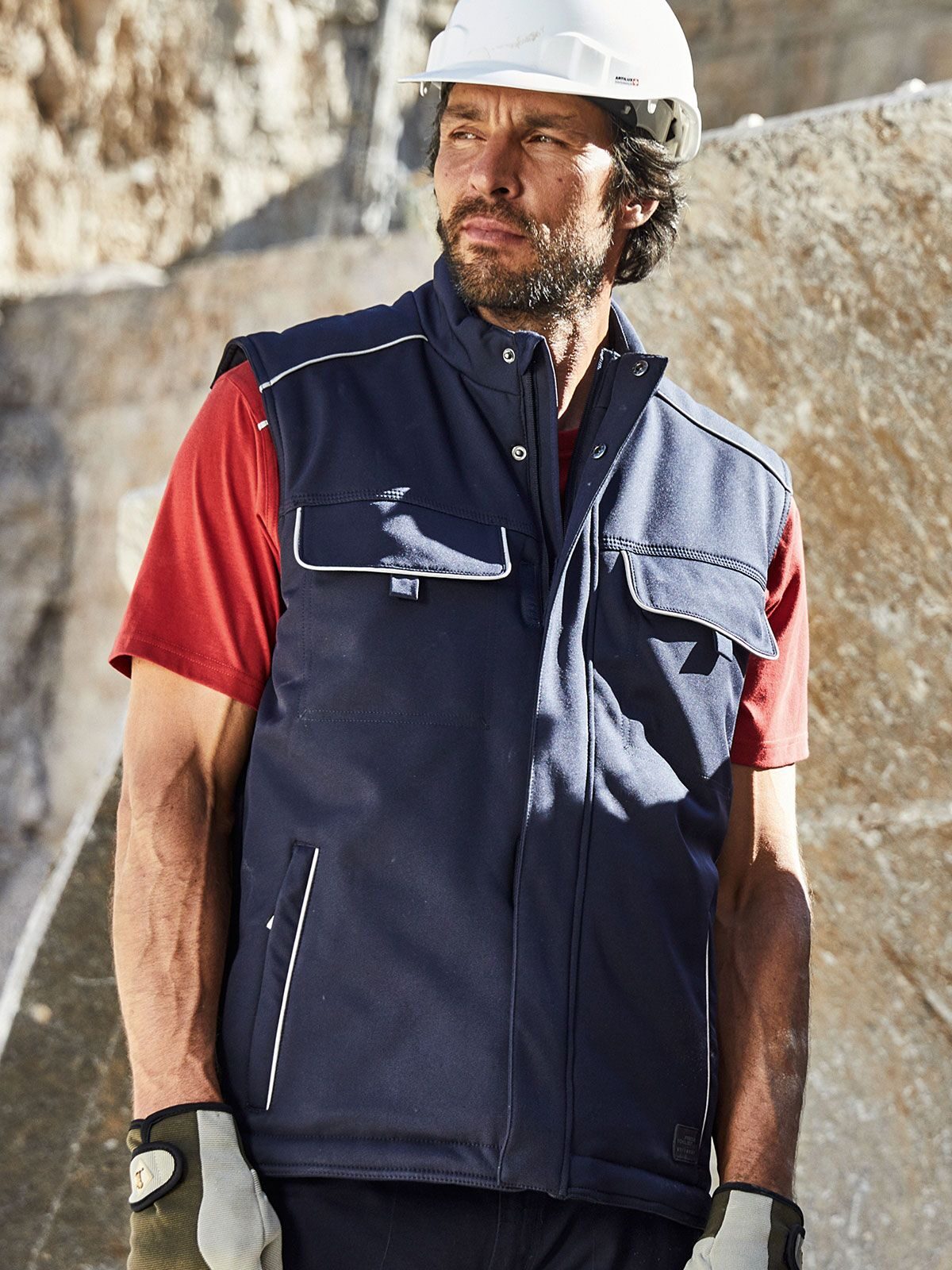 Workwear Softshell Padded Vest - Solid