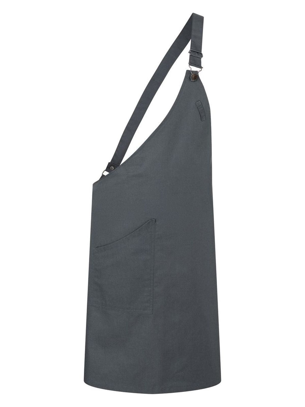 Asymmetrical Bib Apron with Pocket