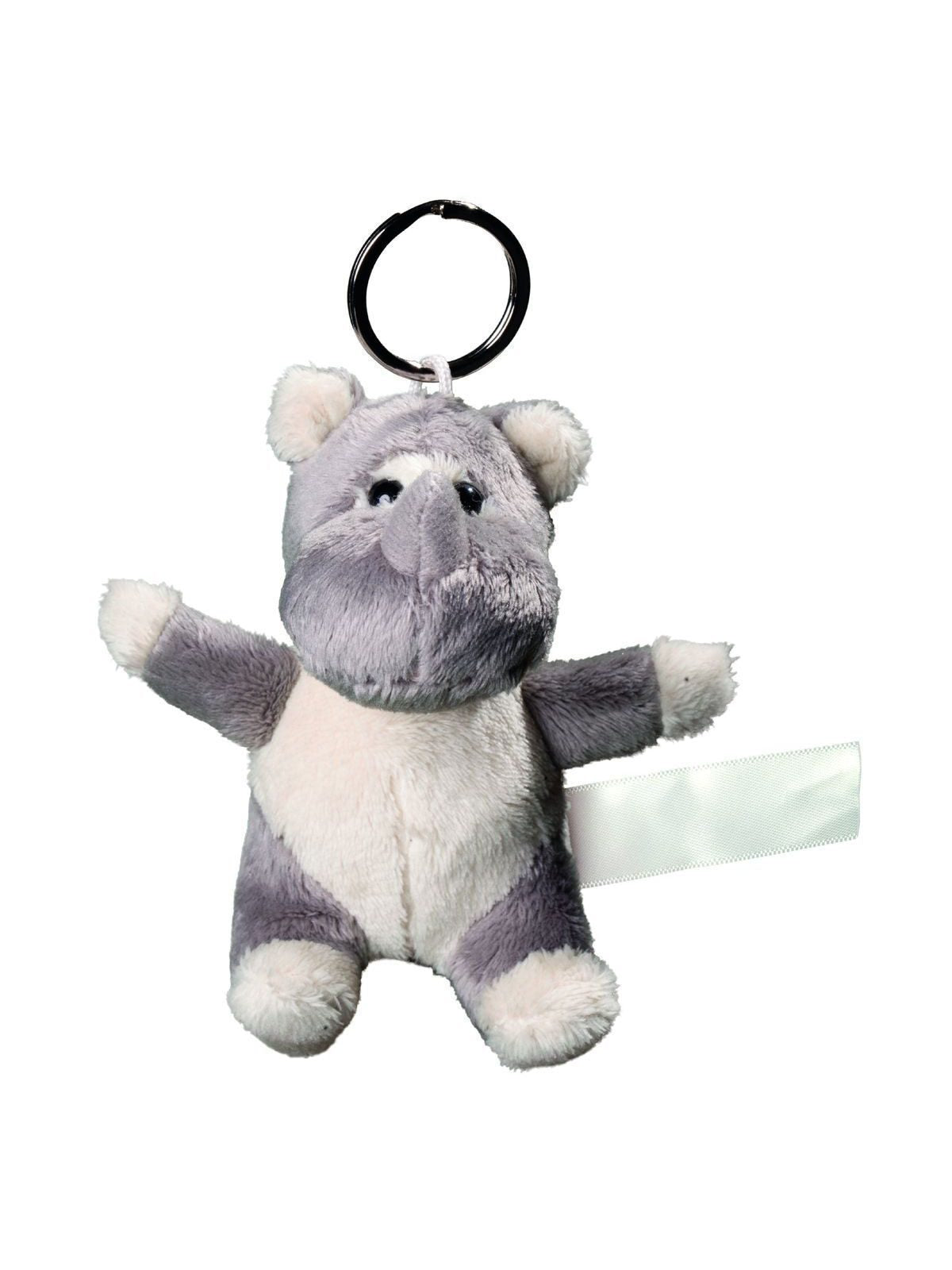 Plush rhino with keychain