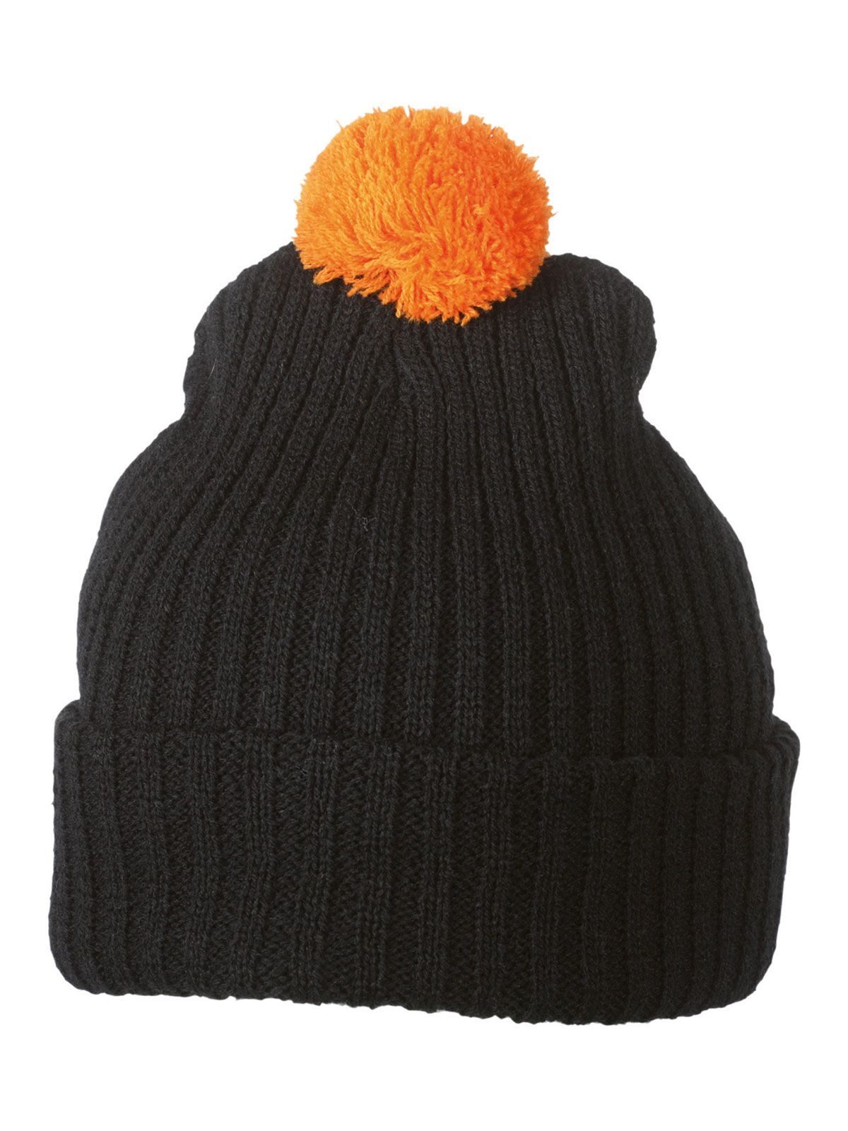 Knitted Cap with Pompon