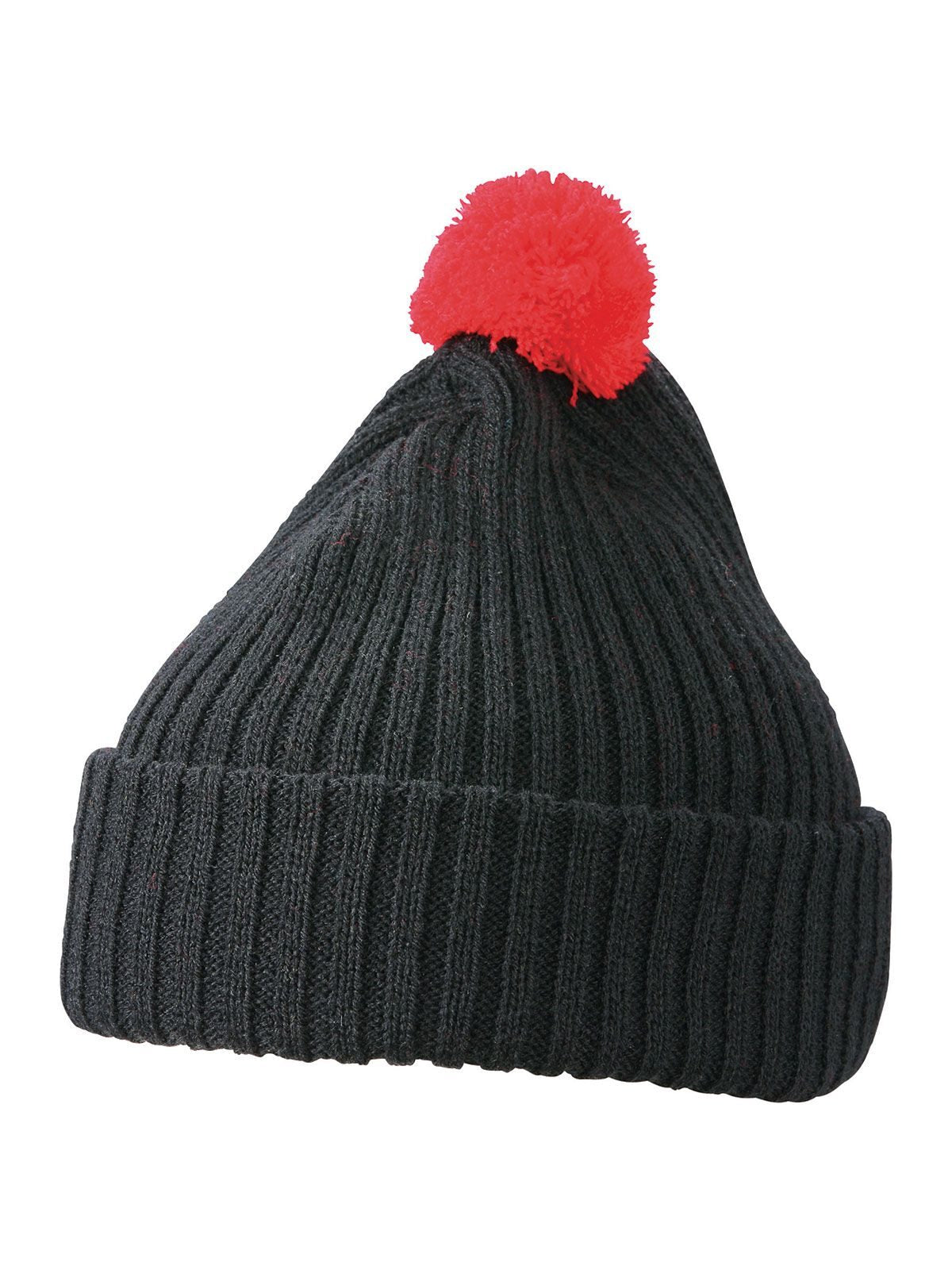 Knitted Cap with Pompon