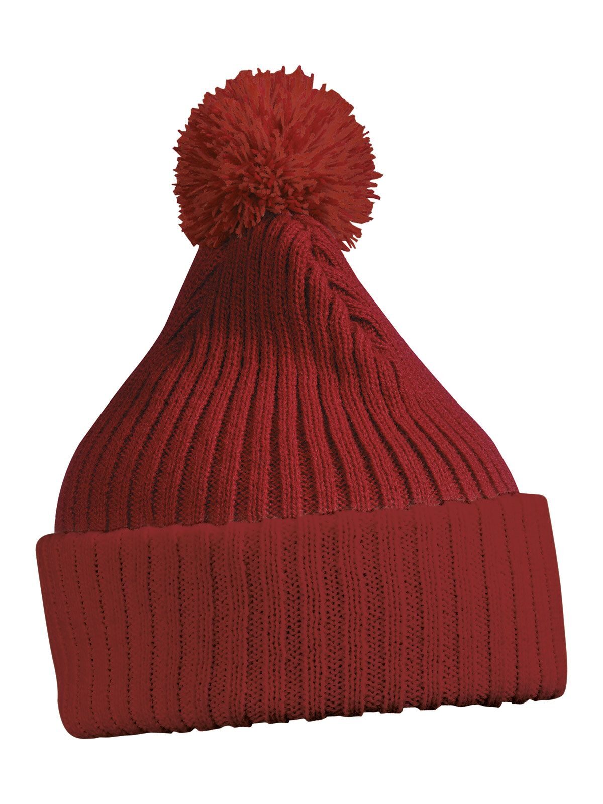 Knitted Cap with Pompon