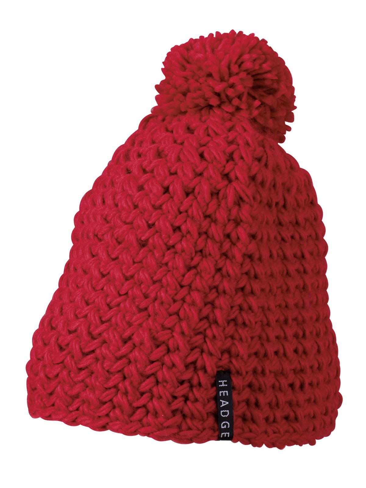 Unicoloured Crocheted Cap with Pompon