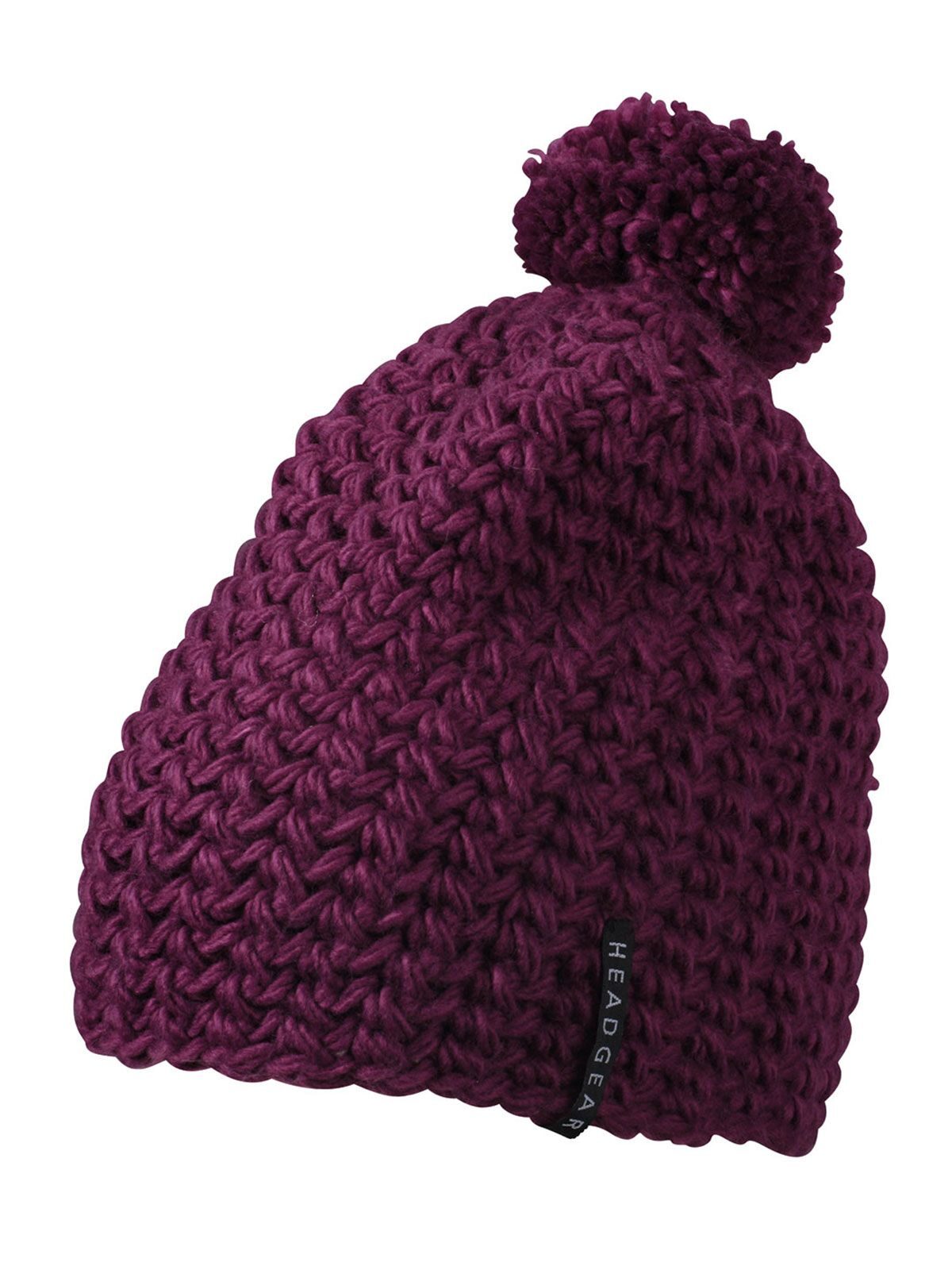Unicoloured Crocheted Cap with Pompon