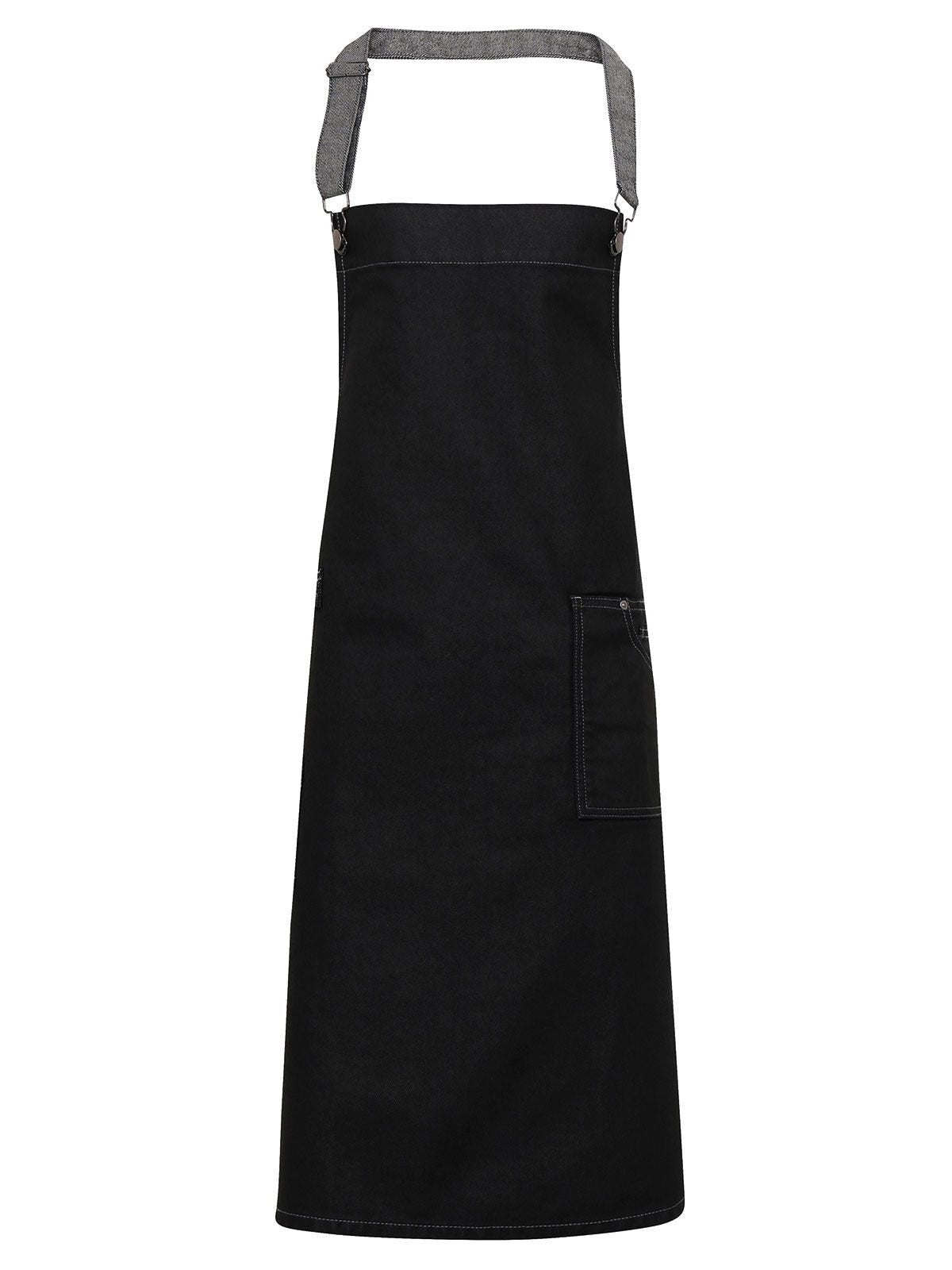 District Waxed Look Denim Bib Apron