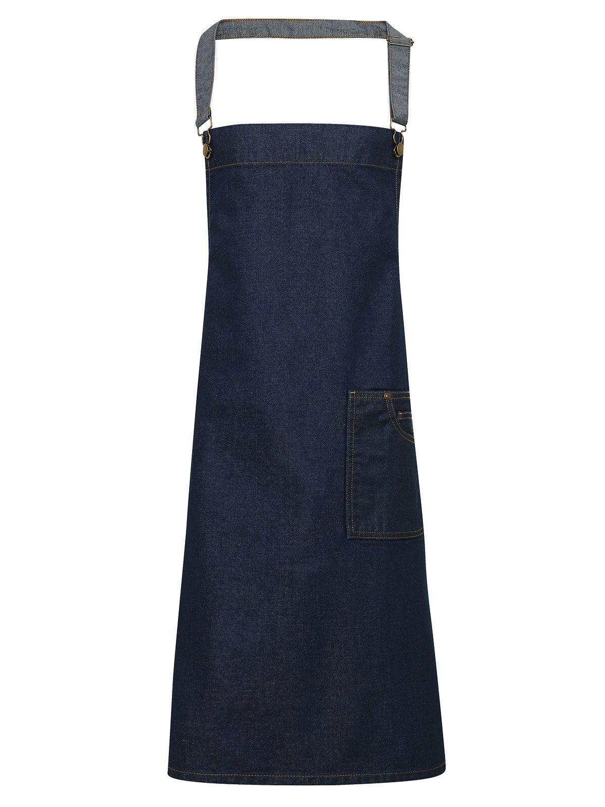 District Waxed Look Denim Bib Apron