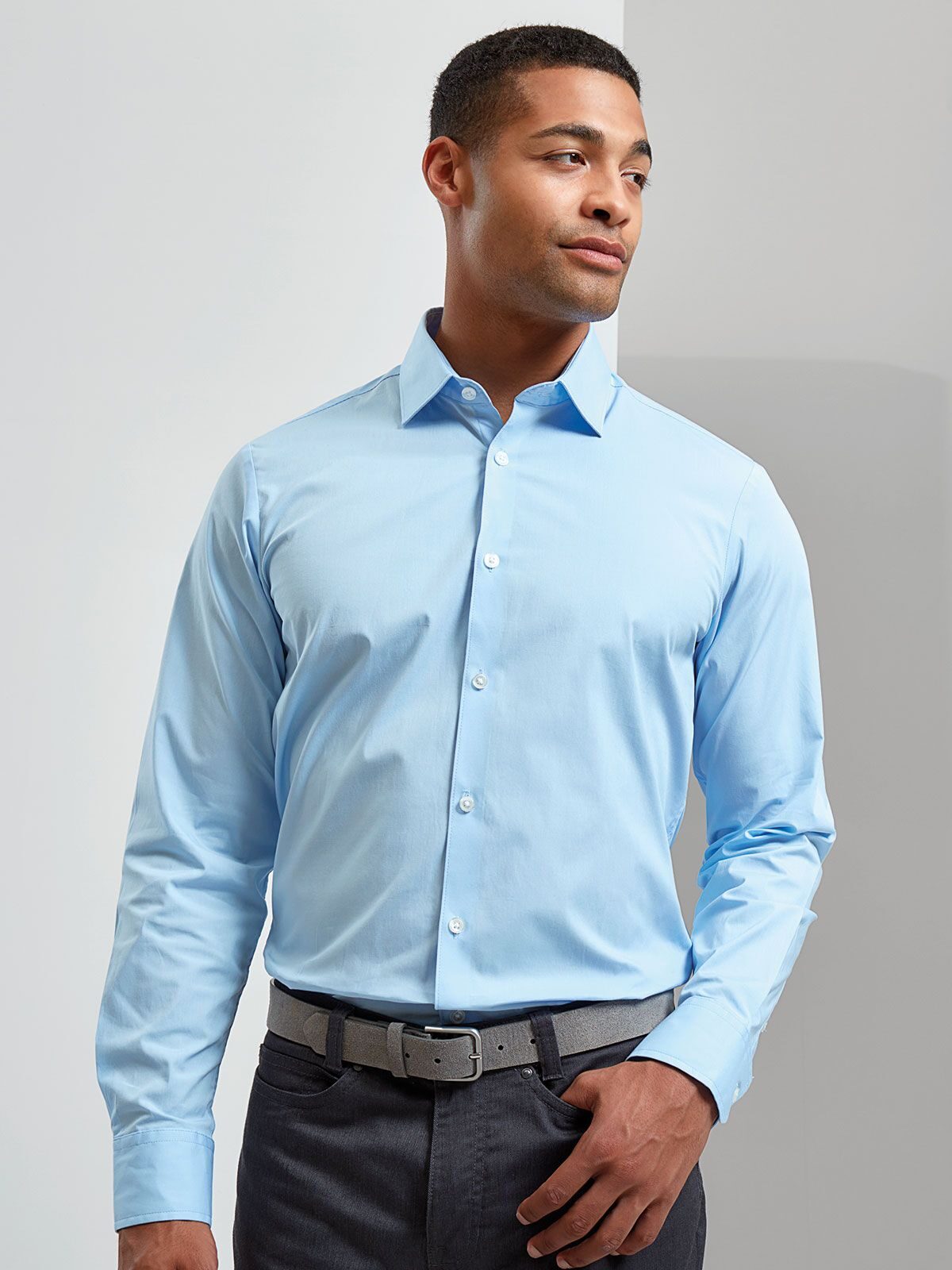 Men's Stretch Fit Cotton Poplin Long Sleeve Shirt