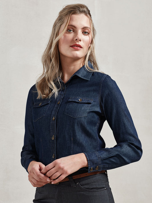Ladies'â Jeans Stitch Denim Shirt