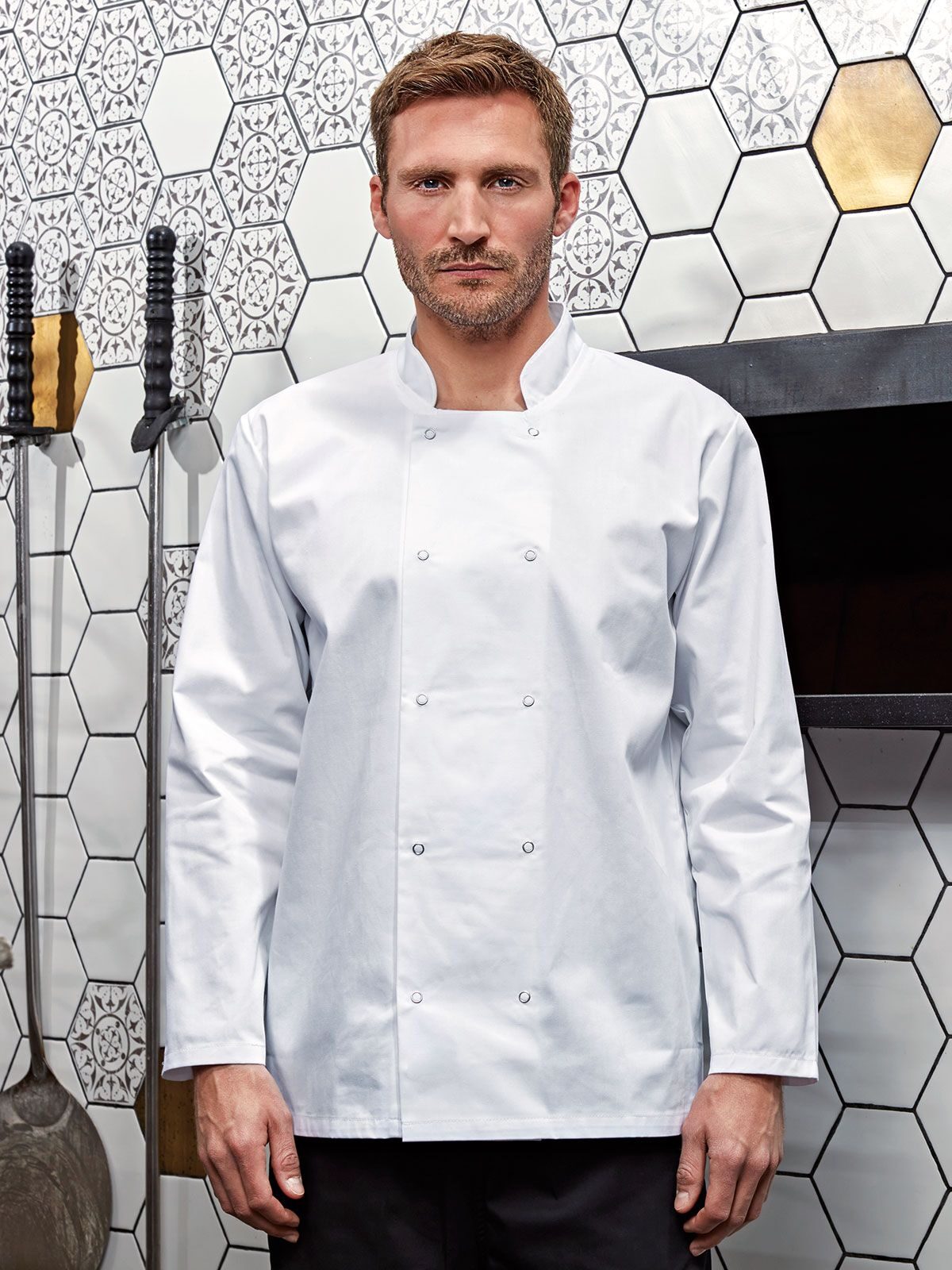 Long Sleeve Press Stud Chef'âs Jacket