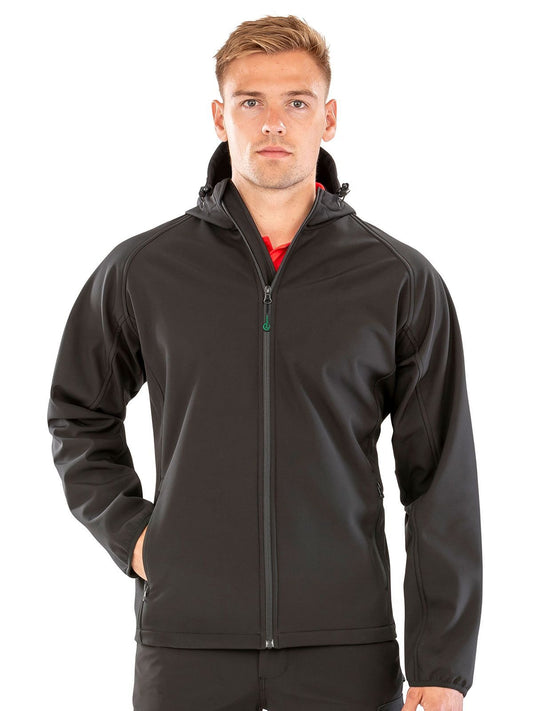 Recycled printable 3-layer hooded softshell