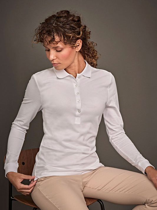 Ladies Luxury Stretch Long Sleeve Polo