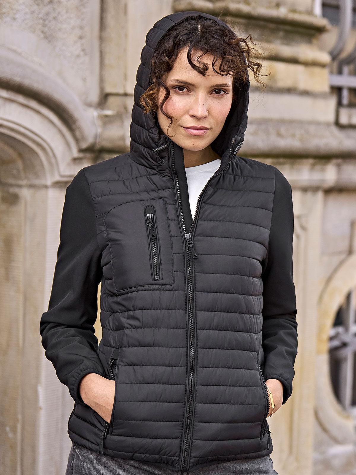 Ladies Hooded Crossover Jacket
