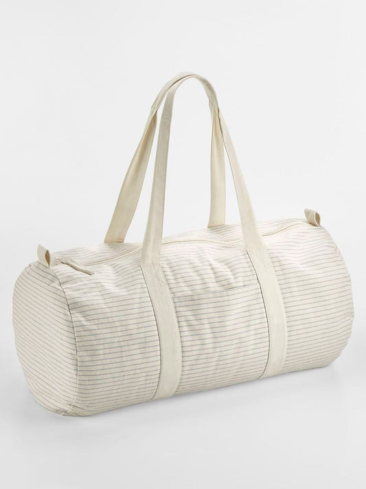 Striped Organic Cotton Barrel Bag