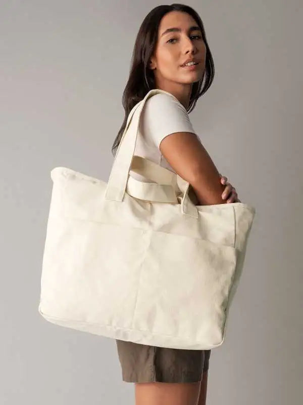 Double Handle Cargo Pocket Tote W604