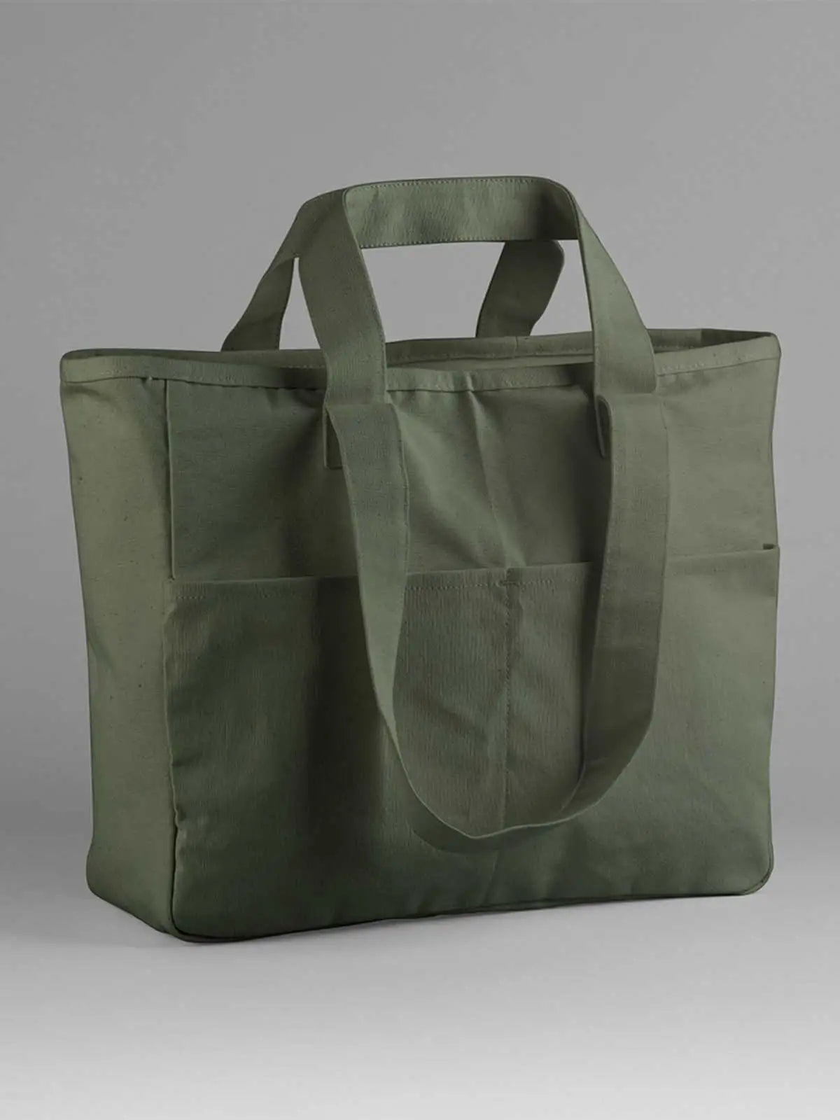 Double Handle Cargo Pocket Tote W604