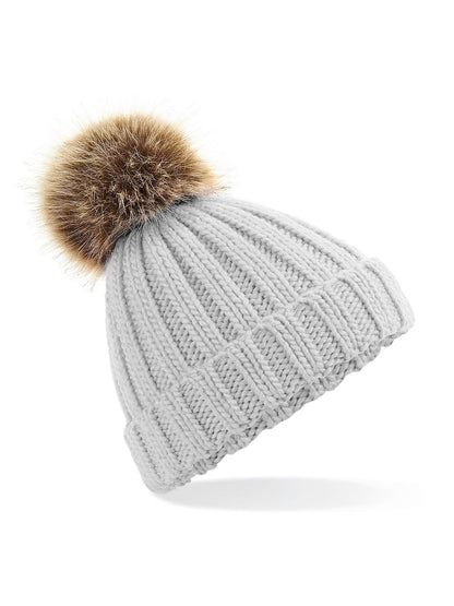 Junior Fur Pom Pom Chunky Beanie