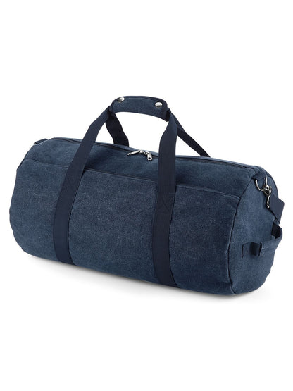 Vintage Canvas Barrel Bag