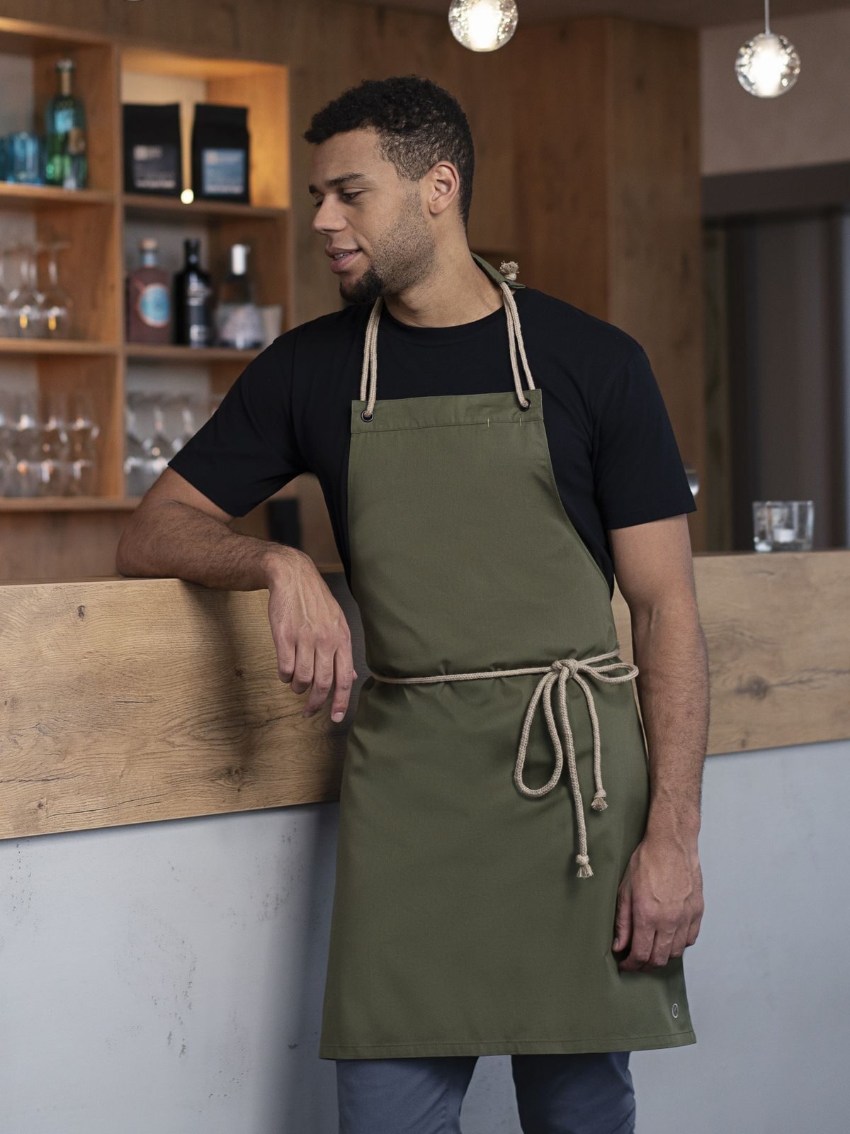 Bib Apron with cords 70 x 85 cm