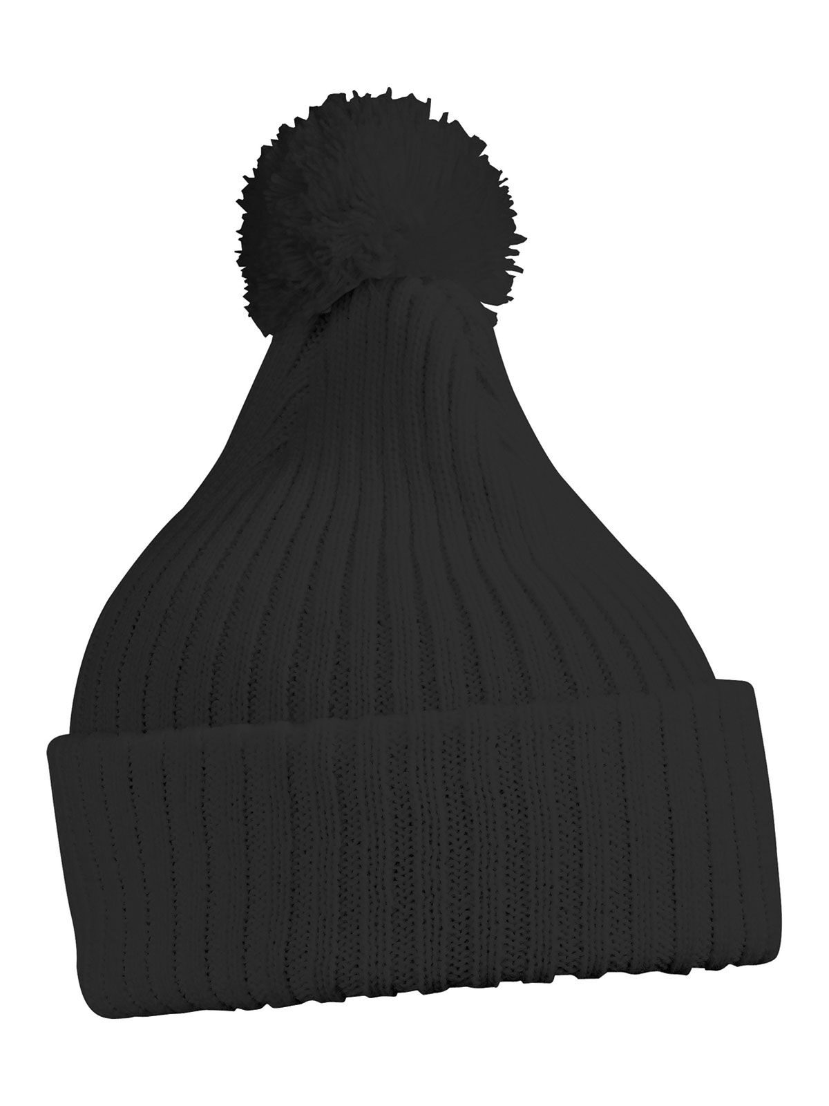 Knitted Cap with Pompon