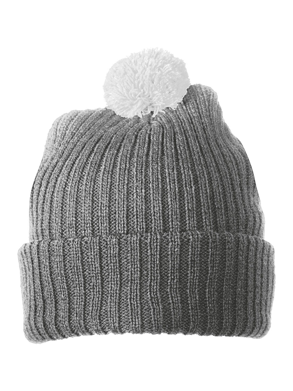 Knitted Cap with Pompon