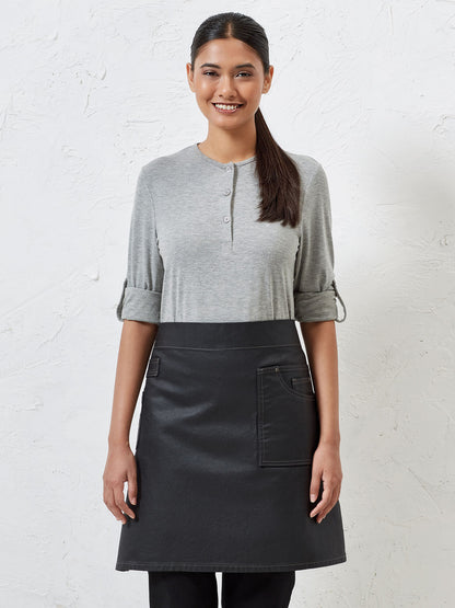 Division Waxed Look Denim Waist Apron