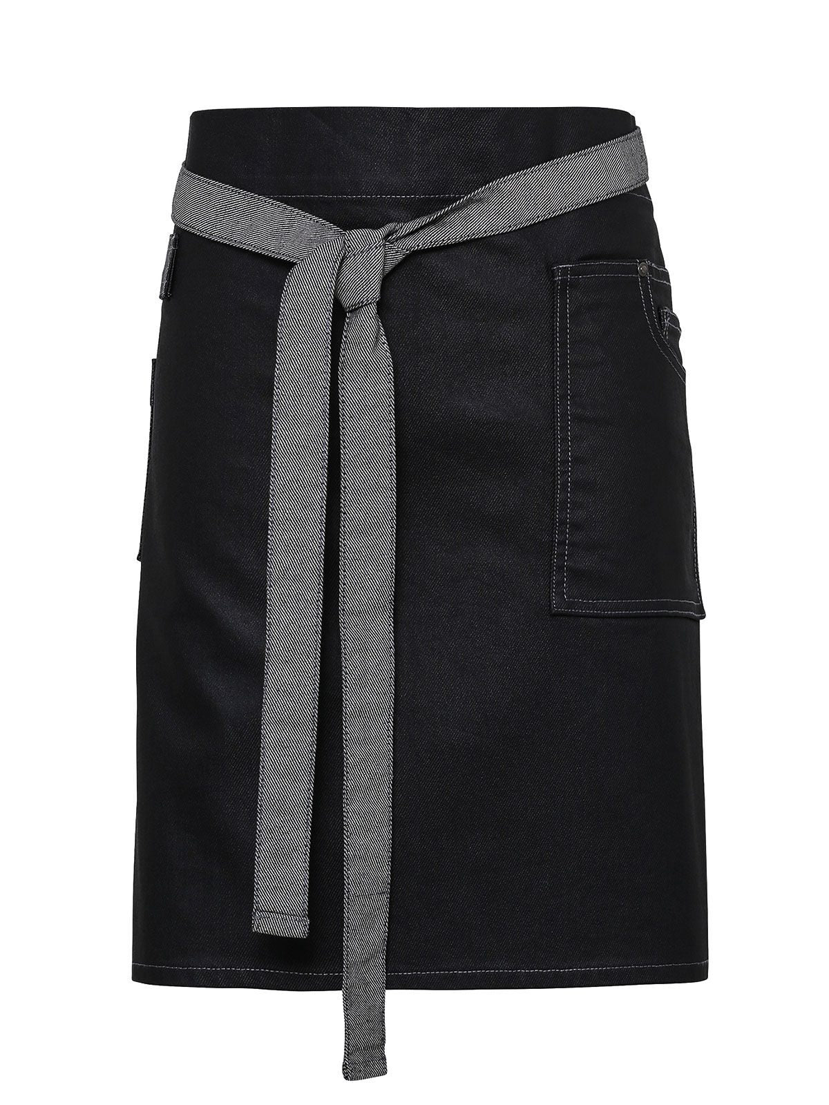Division Waxed Look Denim Waist Apron