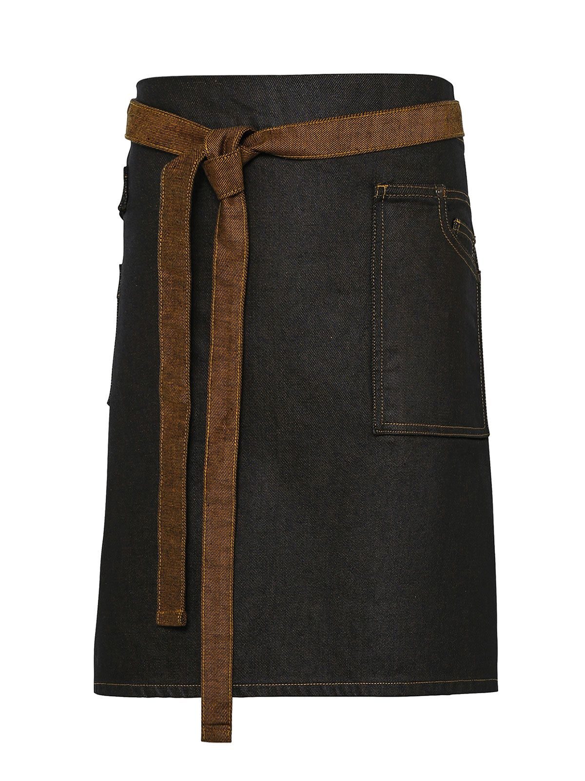 Division Waxed Look Denim Waist Apron