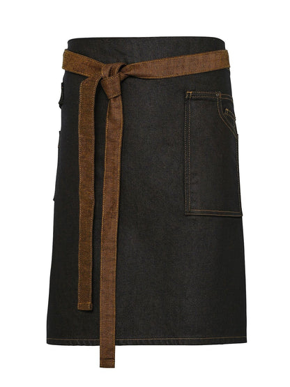 Division Waxed Look Denim Waist Apron