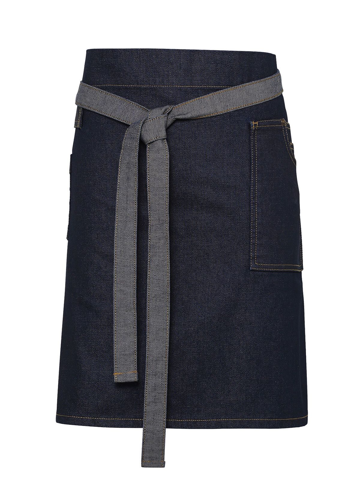 Division Waxed Look Denim Waist Apron