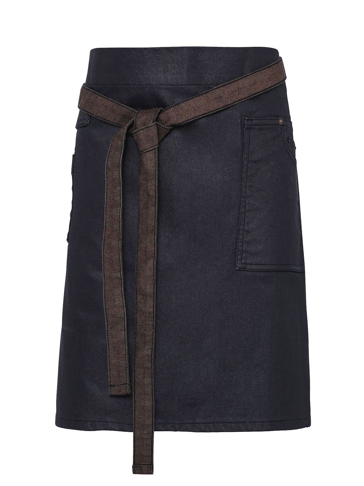 Division Waxed Look Denim Waist Apron