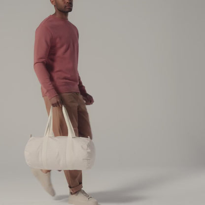 Striped Organic Cotton Barrel Bag