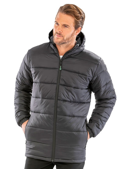 Recycled hooded padded parka